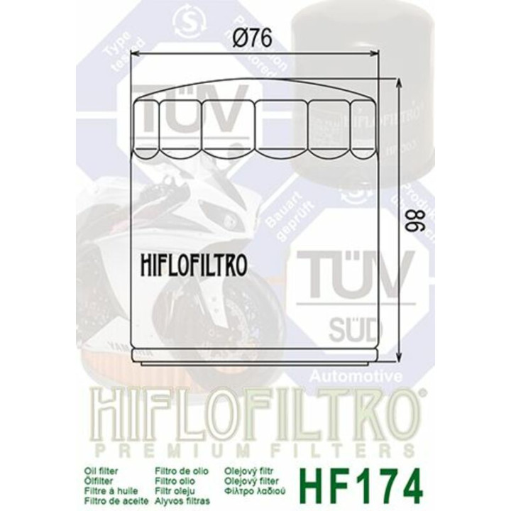 Filtre à huile Hiflofiltro Chrome - HF174C | Oxmoto