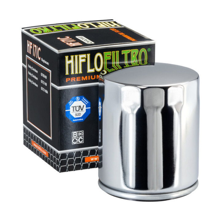 Filtre à huile Hiflofiltro Chrome - HF171C | Oxmoto
