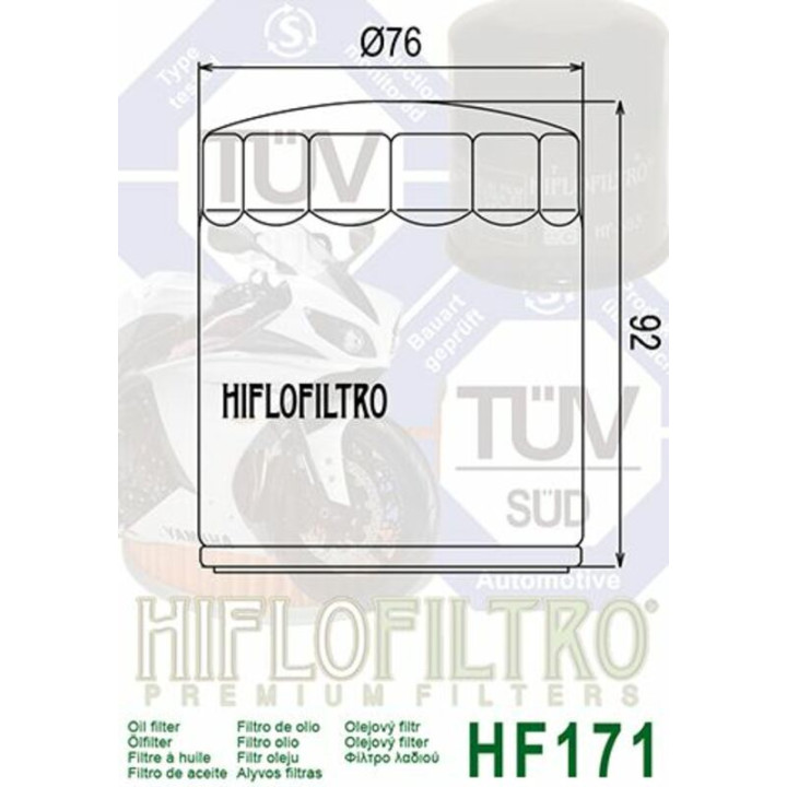 Filtre à huile Hiflofiltro Chrome - HF171C | Oxmoto