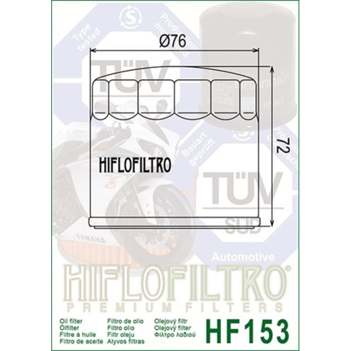 Filtre à huile Hiflofiltro Racing - HF153RC | Oxmoto