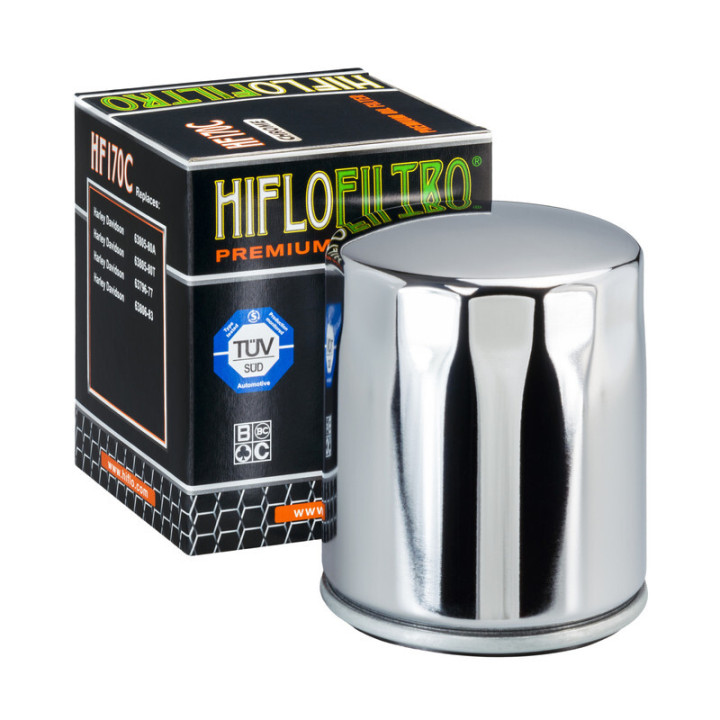 Filtre à huile Hiflofiltro Chrome - HF170C | Oxmoto