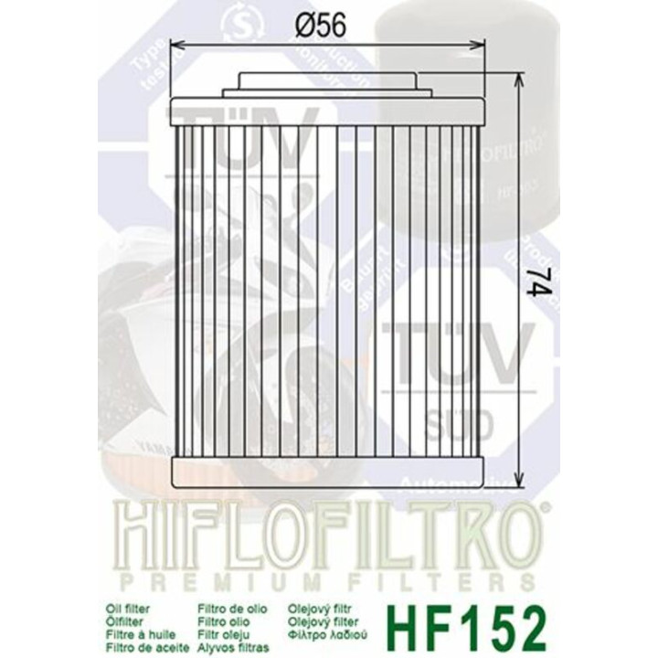 Filtre à huile Hiflofiltro - HF152 | Oxmoto