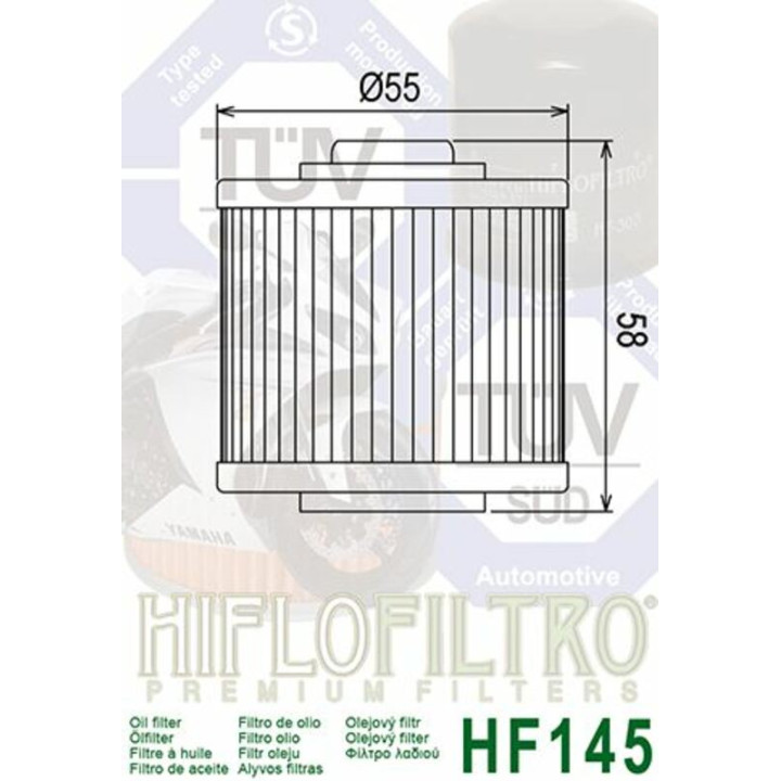 Filtre à huile Hiflofiltro - HF145 | Oxmoto