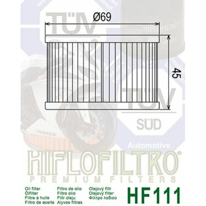 Filtre à huile Hiflofiltro - HF111 | Oxmoto