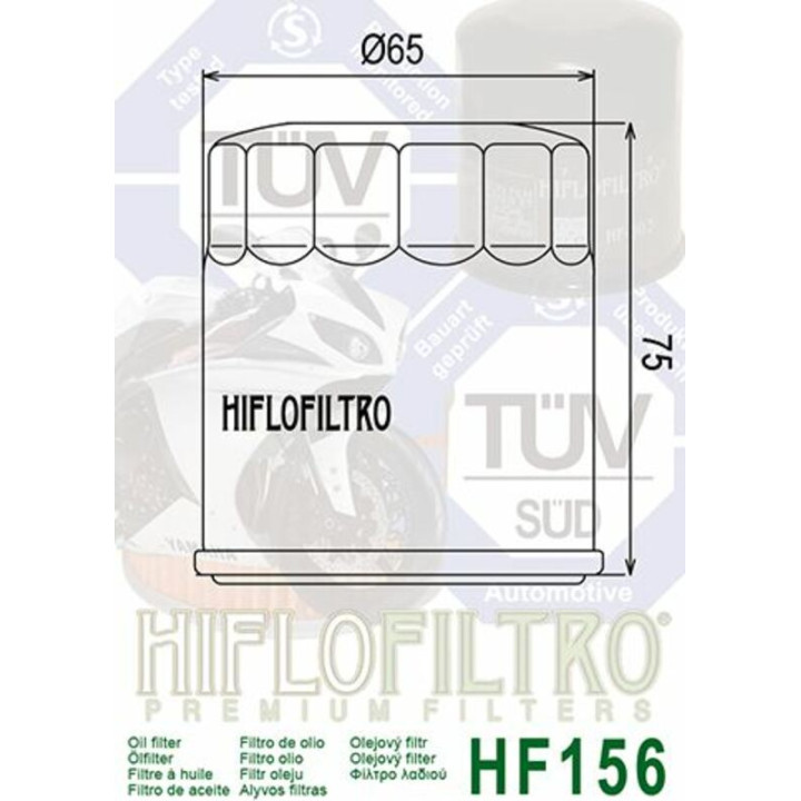 Filtre à huile Hiflofiltro - HF156 | Oxmoto