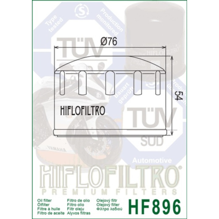Filtre à huile Hiflofiltro - HF896 - Ural Motorcycle 750 (14-19)