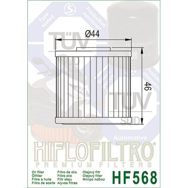 Filtre à huile Hiflofiltro - HF568 | Oxmoto