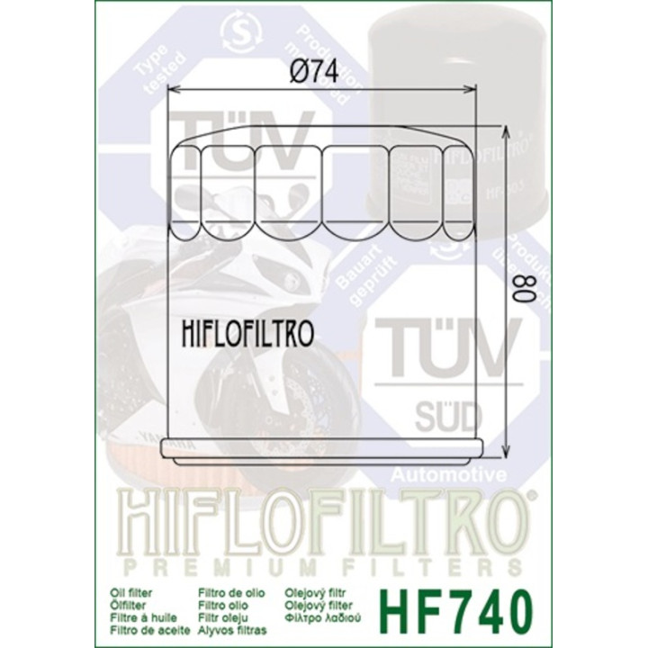 Filtre à huile Hiflofiltro - HF740 - Yamaha Marine | Oxmoto