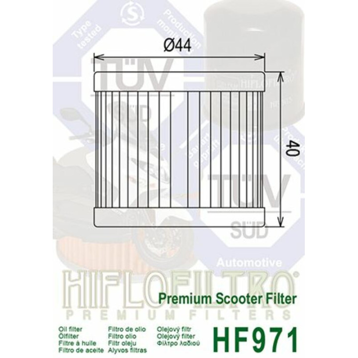 Filtre à huile Hiflofiltro - HF971 | Oxmoto