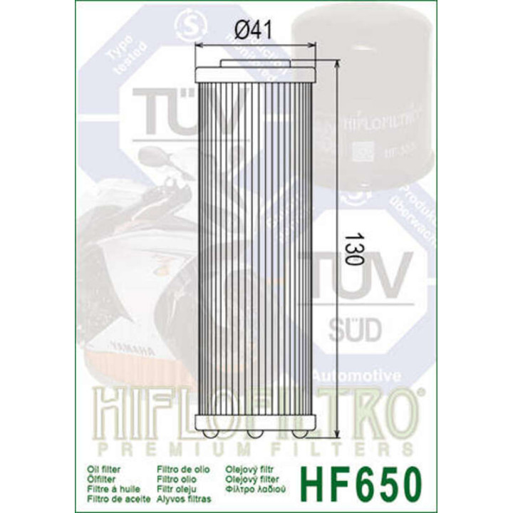 Filtre à huile Hiflofiltro - HF650 | Oxmoto