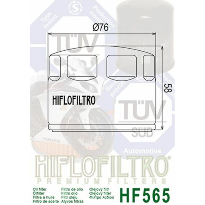 Filtre à huile Hiflofiltro - HF565 | Oxmoto