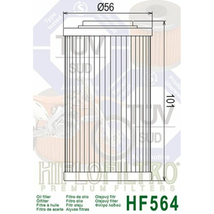 Filtre à huile Hiflofiltro - HF564 | Oxmoto