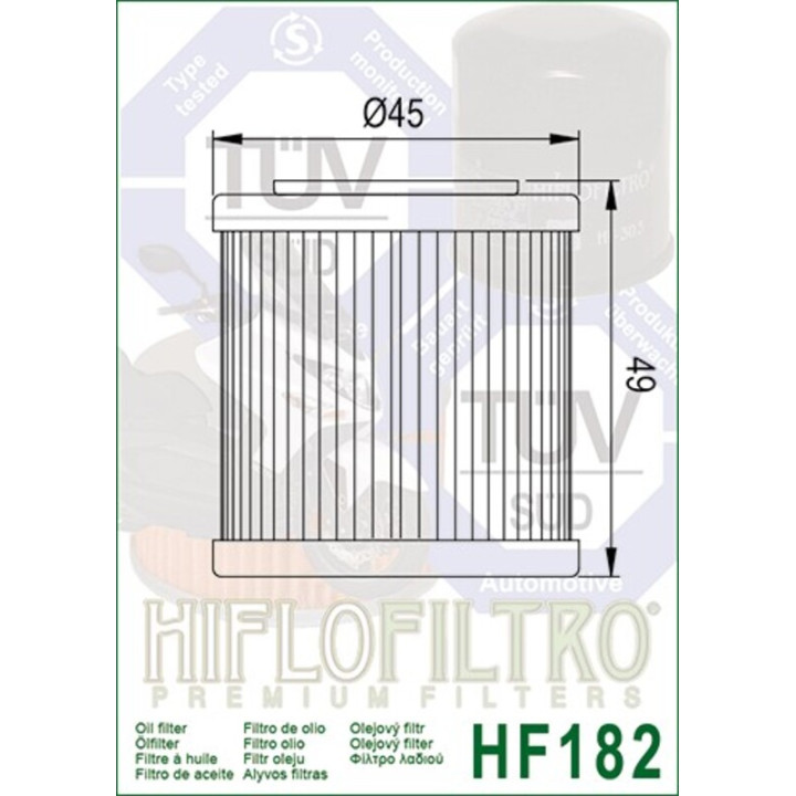 Filtre à huile Hiflofiltro - HF182 | Oxmoto