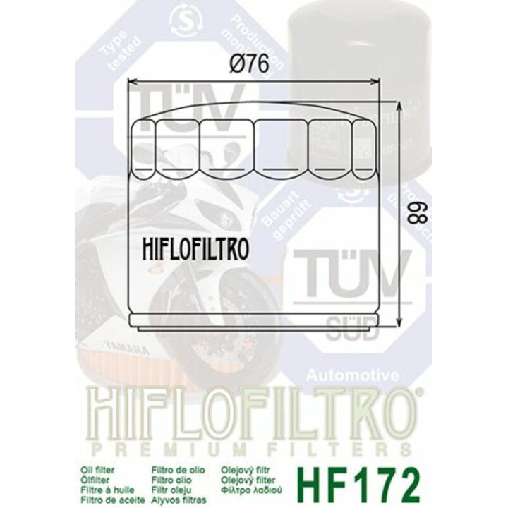 Filtre à huile Hiflofiltro Chrome - HF172C | Oxmoto