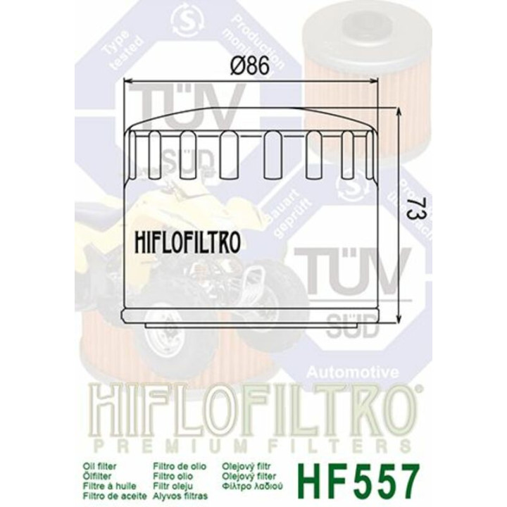 Filtre à huile Hiflofiltro - HF557 | Oxmoto