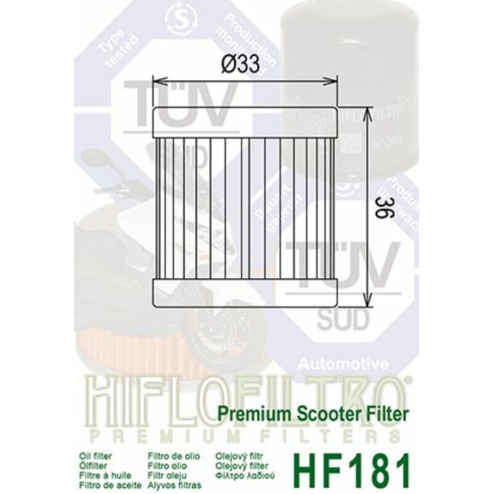Filtre à huile Hiflofiltro - HF181 | Oxmoto