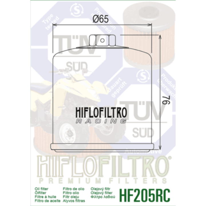 Filtre à huile Hiflofiltro Racing - HF205RC | Oxmoto