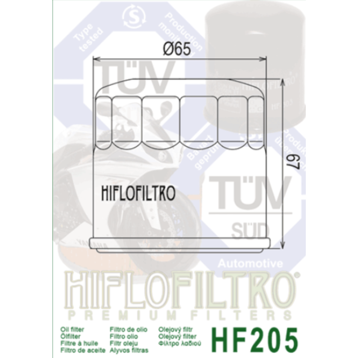 Filtre à huile Hiflofiltro - HF205 | Oxmoto