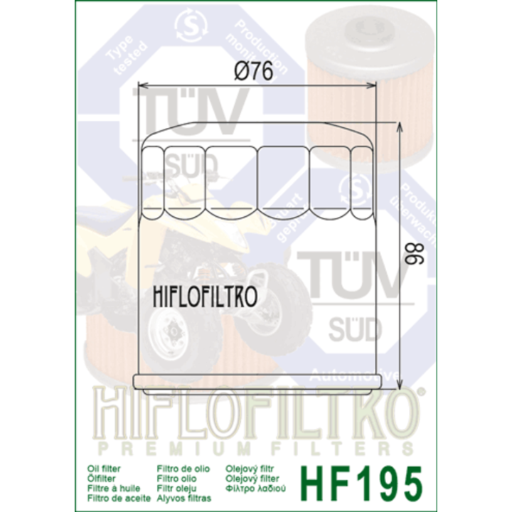 Filtre à huile Hiflofiltro - HF195 | Oxmoto