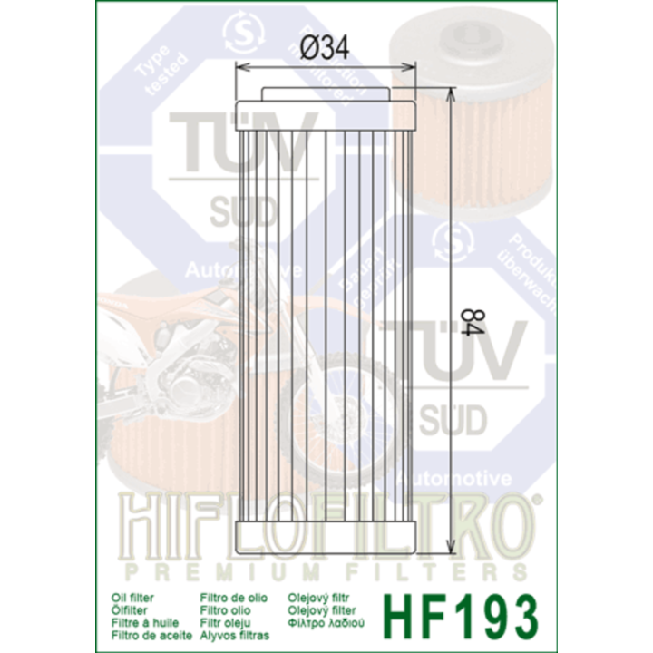 Filtre à huile Hiflofiltro - HF193 | Oxmoto