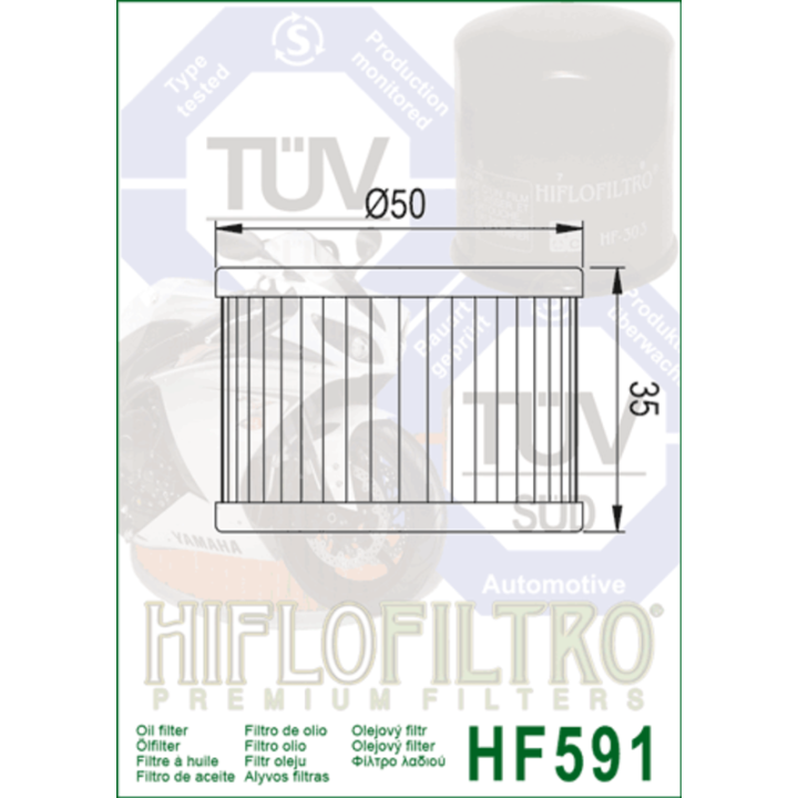 Filtre à huile Hiflofiltro - HF591 | Oxmoto