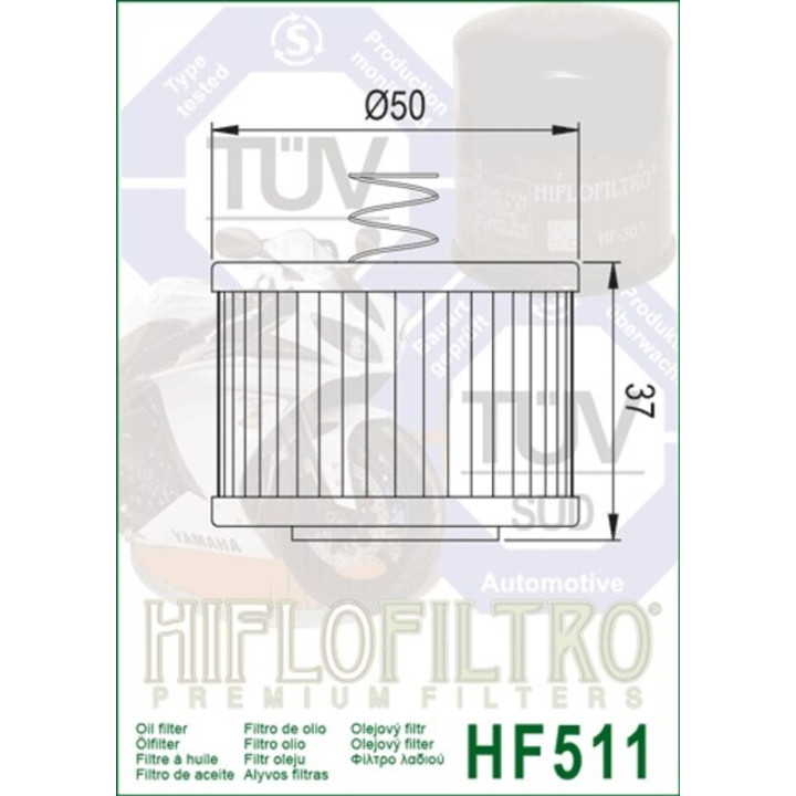 Filtre à huile Hiflofiltro - HF511 | Oxmoto