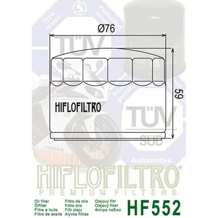 Filtre à huile Hiflofiltro - HF552 | Oxmoto
