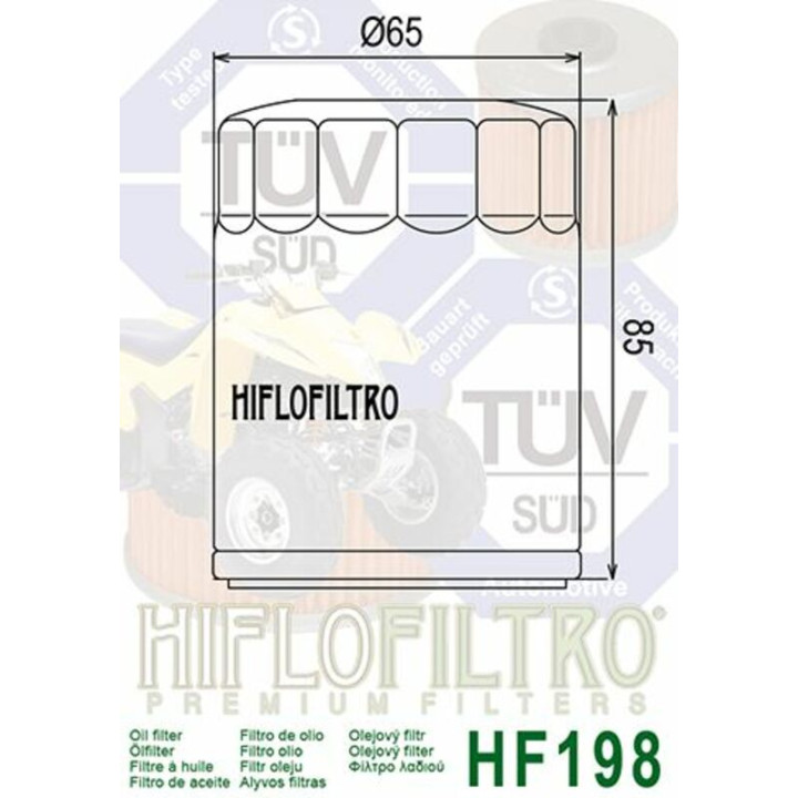 Filtre à huile Hiflofiltro - HF198 | Oxmoto