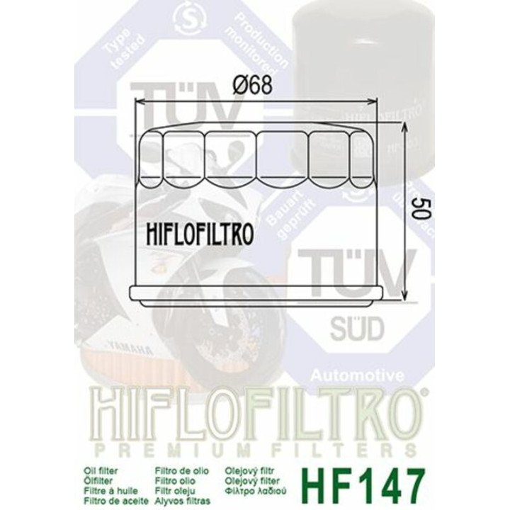 Filtre à huile Hiflofiltro - HF147 | Oxmoto
