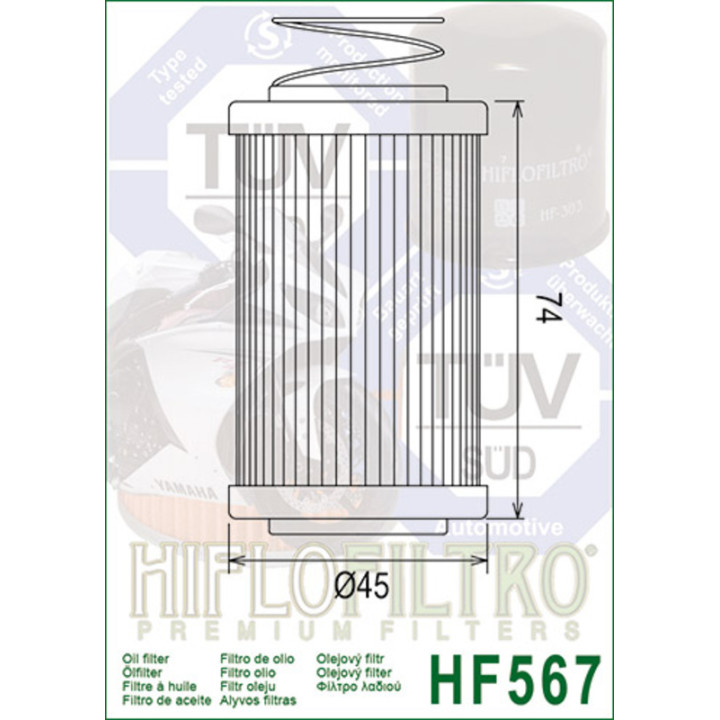 Filtre à huile Hiflofiltro - HF567 | Oxmoto