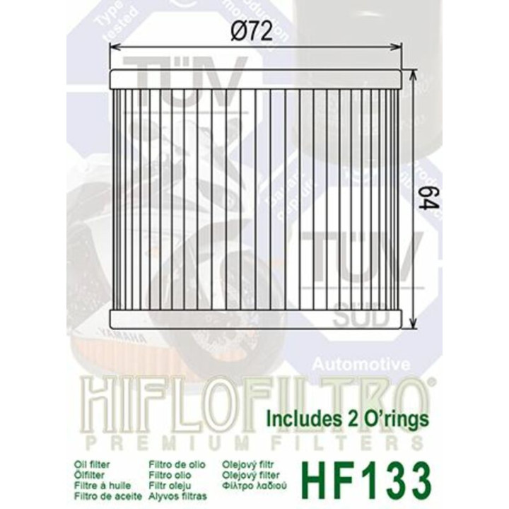 Filtre à huile Hiflofiltro - HF133 | Oxmoto