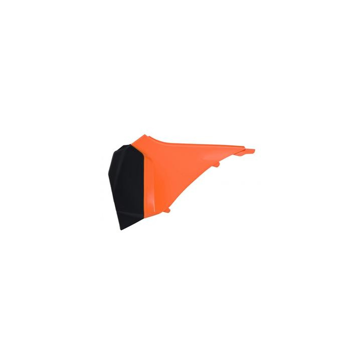 Cache boîte à air gauche Racetech orange/noir KTM | Oxmoto