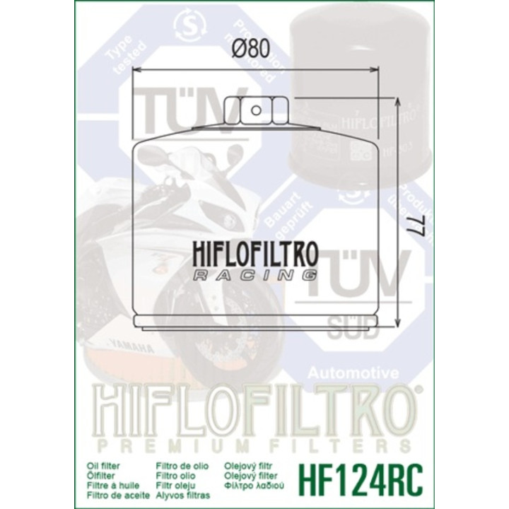 Filtre à huile Hiflofiltro Racing - HF124RC | Oxmoto