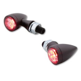 Feu arrière/clignotant LED Highsider smart Sixteen Bullet 3en1 homologué - verre fumé - la paire 254-372