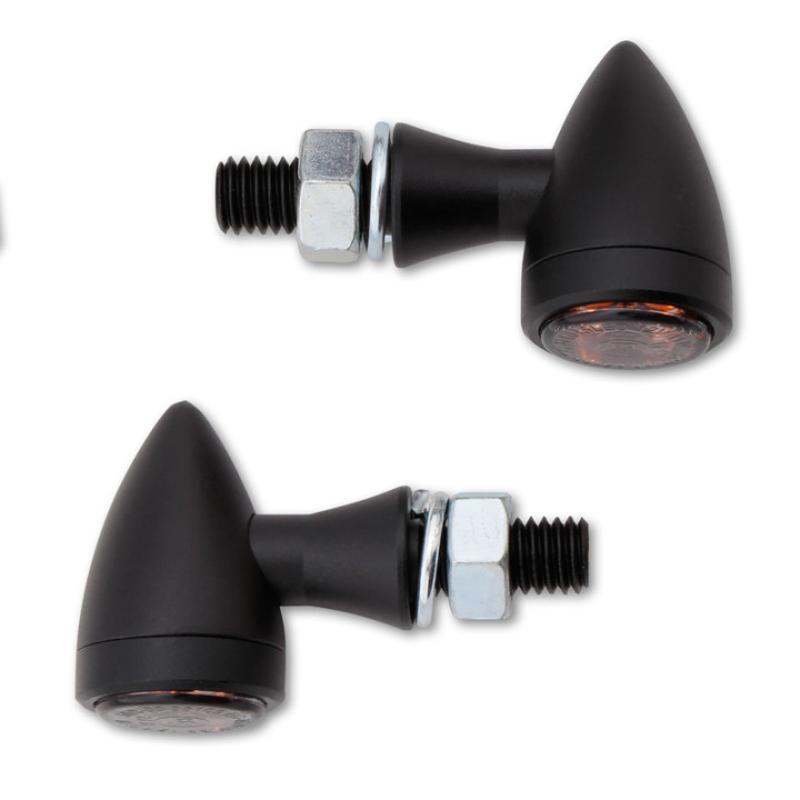Feu arrière/clignotant LED Highsider smart Sixteen Bullet 3en1 homologué - verre fumé - la paire 254-372