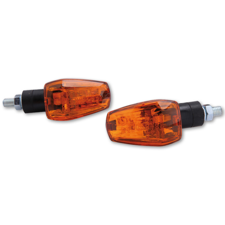 Highsider smart IMOLA 1 Bulb Mini Indicator Body Black / Lens Orange (Pair), Front & Rear YG-9013-S-BK