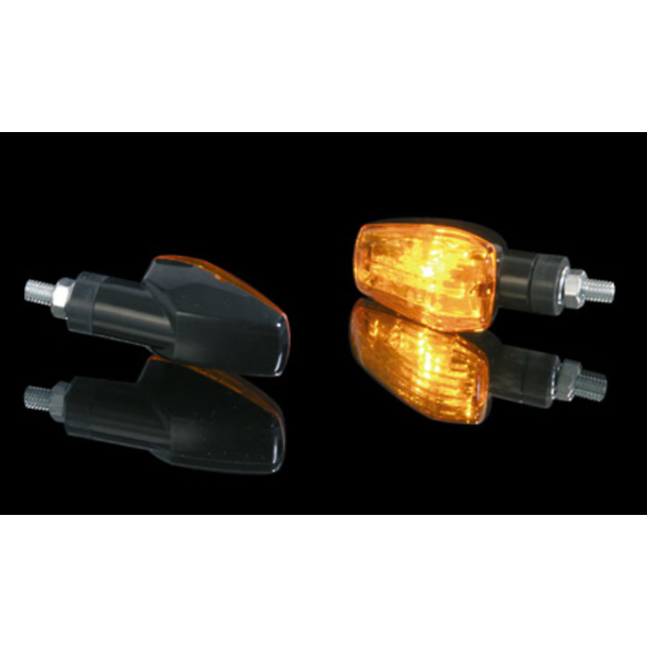 Highsider smart IMOLA 1 Bulb Mini Indicator Body Black / Lens Orange (Pair), Front & Rear YG-9013-S-BK