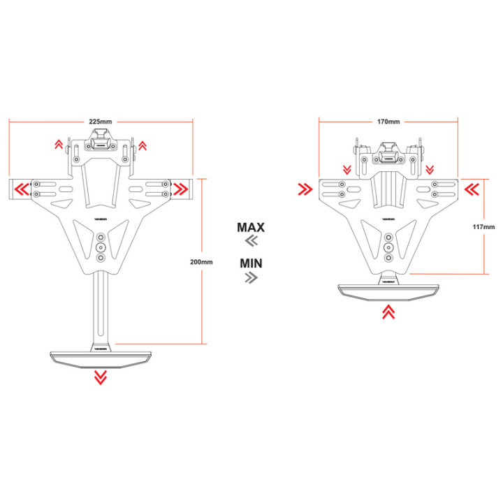 Support de plaque Highsider pro 1139917 | Oxmoto