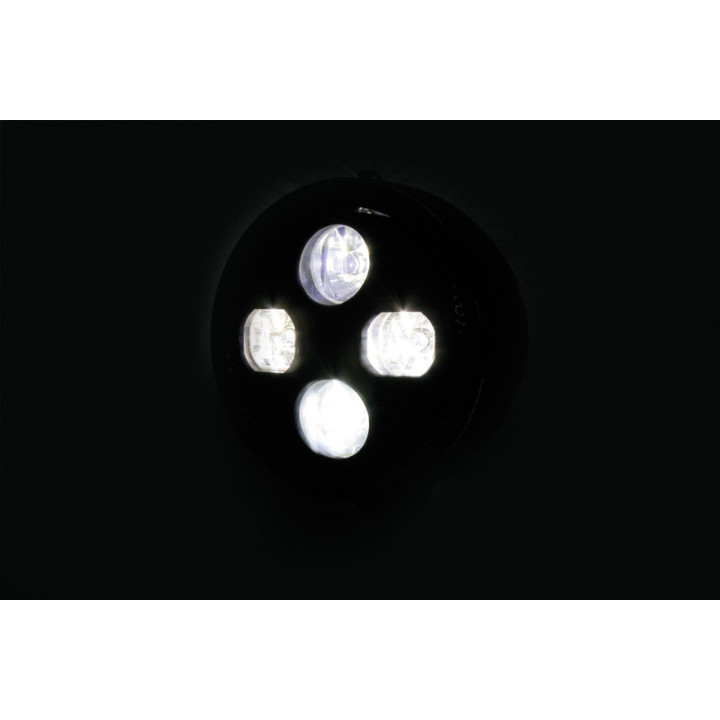 Feu avant LED Highsider pro Atlanta - 5 3/4 pouces - homologué E - noir - à l'unité
