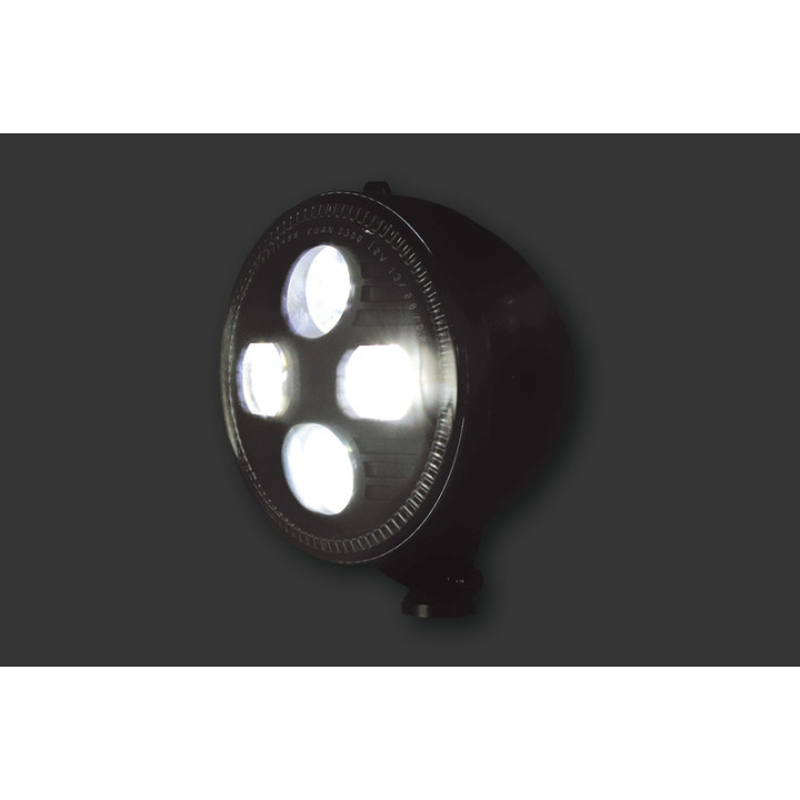 Feu avant LED Highsider pro Atlanta - 5 3/4 pouces - homologué E - noir - à l'unité