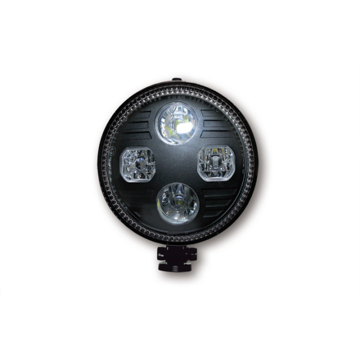 Feu avant LED Highsider pro Atlanta - 5 3/4 pouces - homologué E - noir - à l'unité