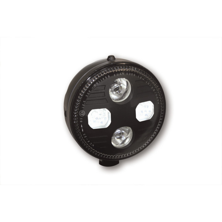 Feu avant LED Highsider pro Atlanta - 5 3/4 pouces - homologué E - noir - à l'unité