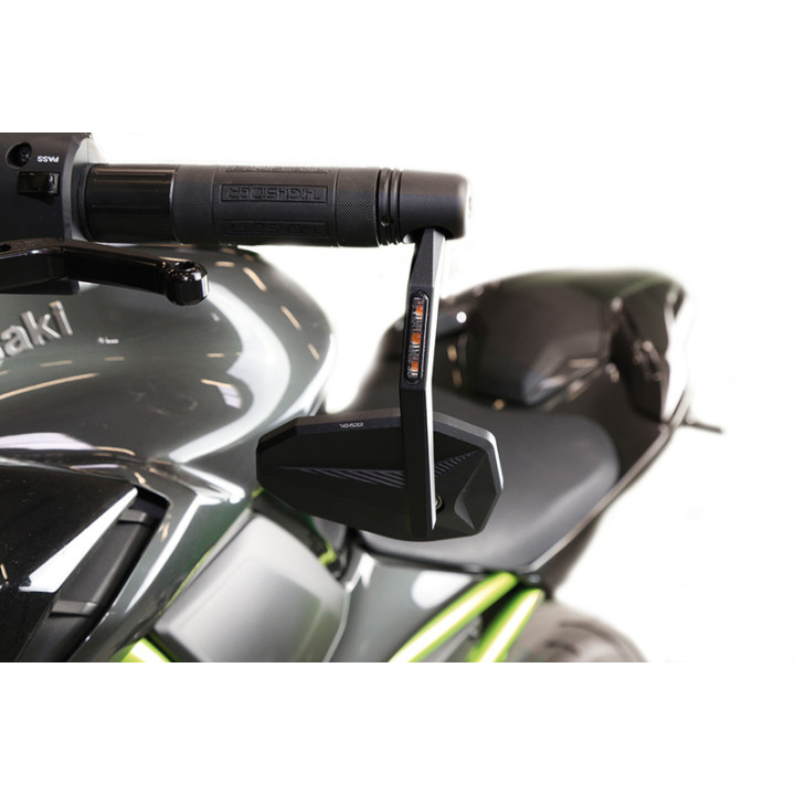 Rétroviseur d'embout de guidon Highsider pro Victory-X avec clignotants LED - noir - l'unité