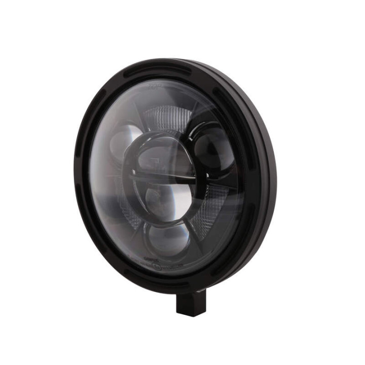 Feu avant LED Highsider pro Frame-R1 Type 11 - 7 pouces - fixation inférieure - homologué E - noir - à l'unité
