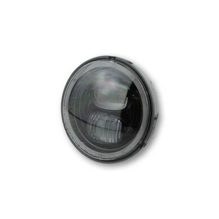 Insert de phare LED Highsider pro Type 7 - 5 3/4 pouces - avec feu de stationnement - rond - homologué E - noir