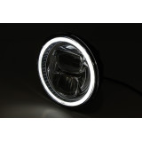 Insert de phare LED Highsider pro Type 7 - 5 3/4 pouces - avec feu de stationnement - rond - homologué E - noir