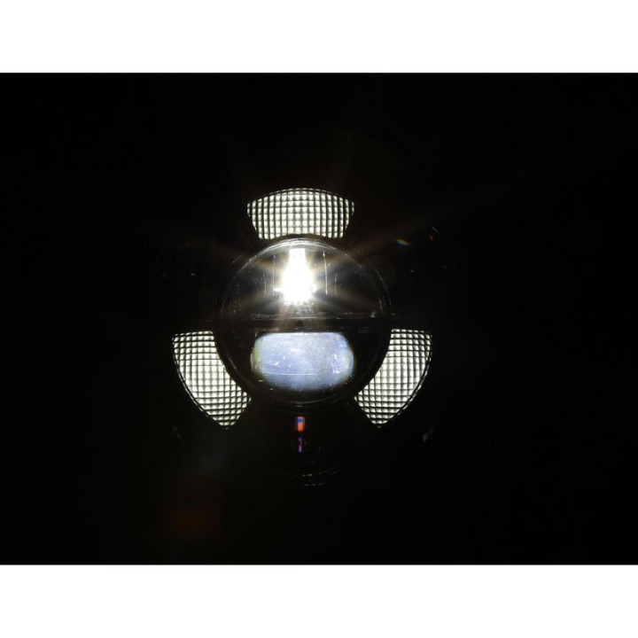 Feu avant LED Highsider pro Frame-R1 Type 11 - 7 pouces - fixation inférieure - homologué E - noir - à l'unité