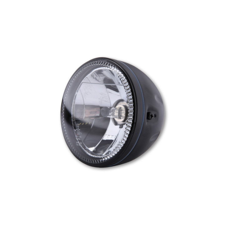 Feu avant H4 Highsider pro Skyline - 5 3/4 pouces - feux de position LED - homologué E - noir - à l'unité