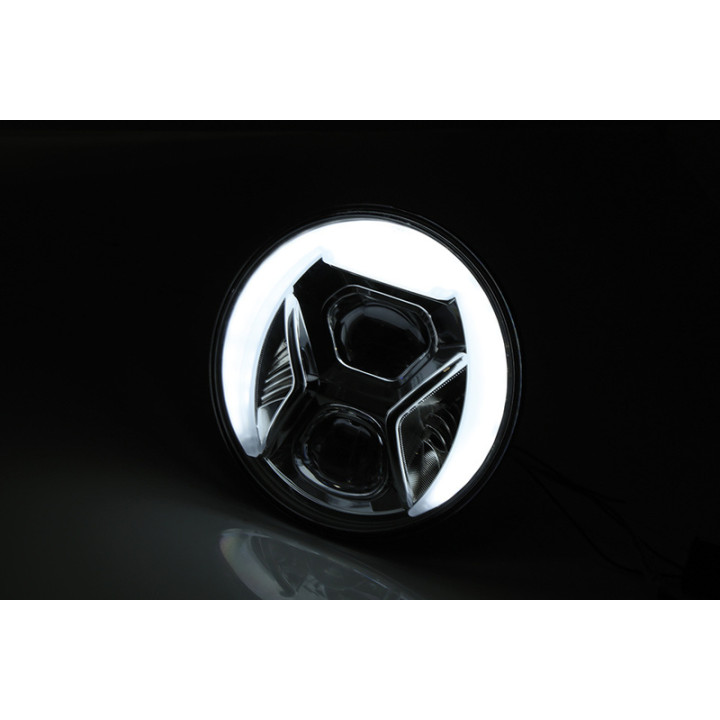 Insert de phare LED Highsider pro Type 8 - 7 pouces - homologué E - noir - à l'unité