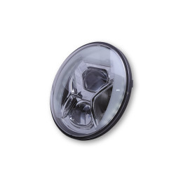 Insert de phare LED Highsider pro Type 8 - 7 pouces - homologué E - chromé - à l'unité